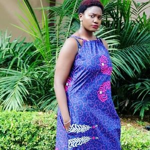 African print maxi dress